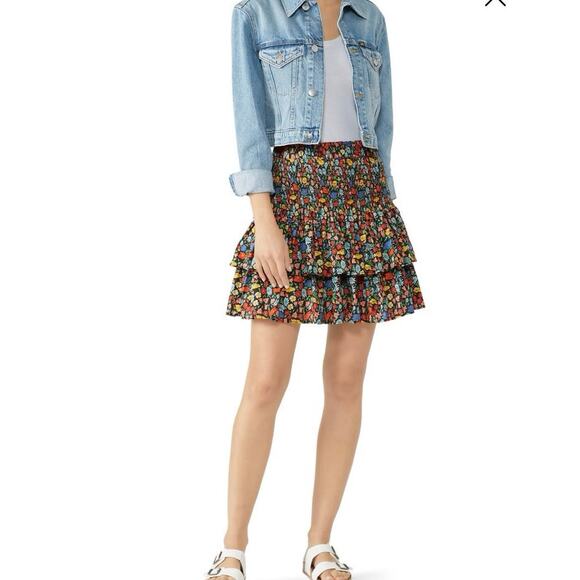 Perseverance London Dresses & Skirts - PERSEVERANCE Multicolor Floral Print Blooms Smocked Midi Skirt size 16 US 12